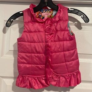 Lilly Pulitzer girls 4/5 pink puffer vest